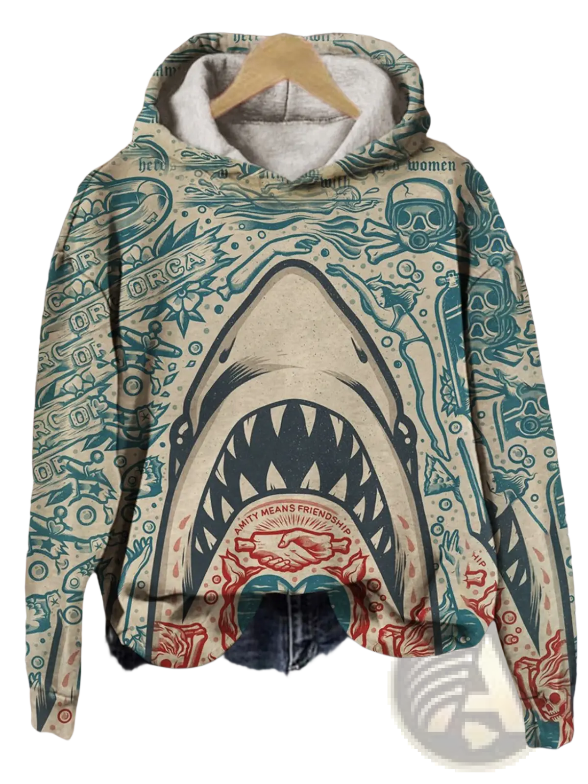 Men's Graphic Print Pullover Hooded Sweatshirt