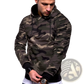 Men's Gray Camo Pleated Raglan Sleeve Hoodie