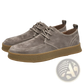 Men's Gray Suede Lace Up Casual Flat Shoes