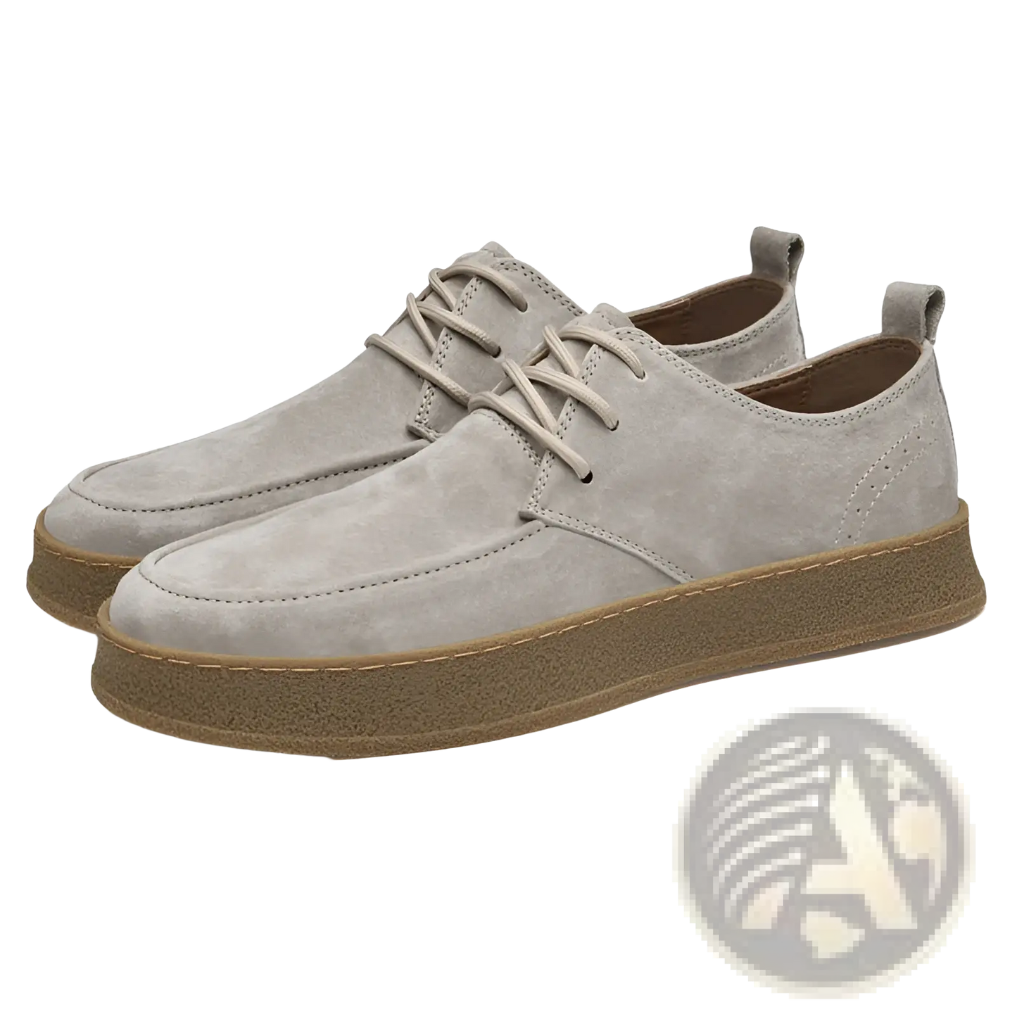 Men's Gray Suede Lace Up Casual Flat Shoes
