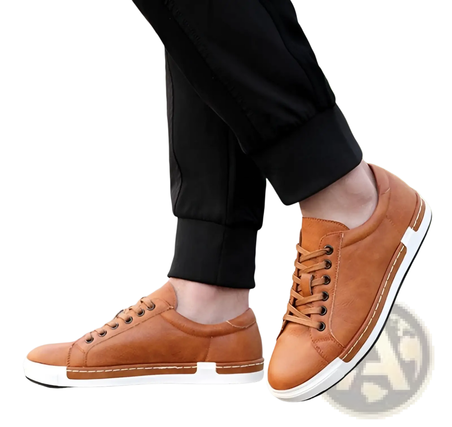 Men's Handmade Leather Low Top Sneakers Casual Shoes