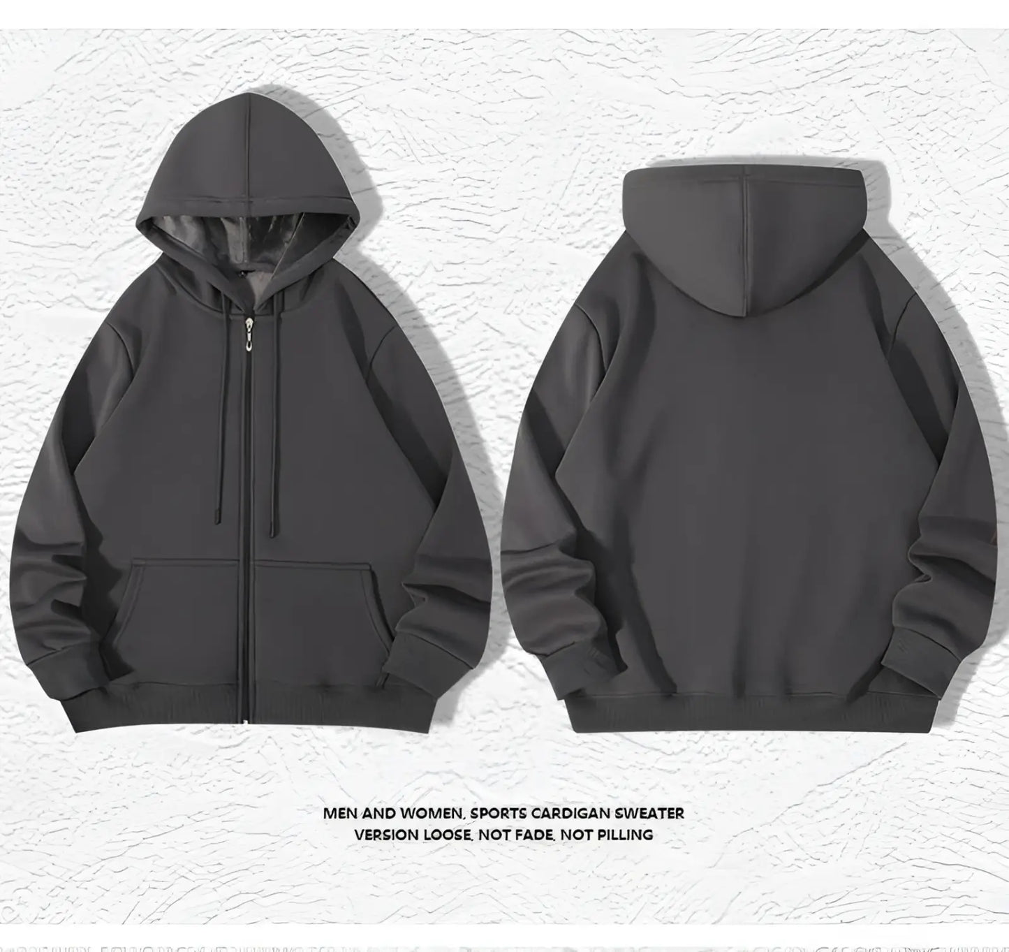 Men's Heavyweight Plus Size Fleece Zip Hoodie