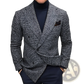 Men's Herringbone Double Breasted Knit Blazer