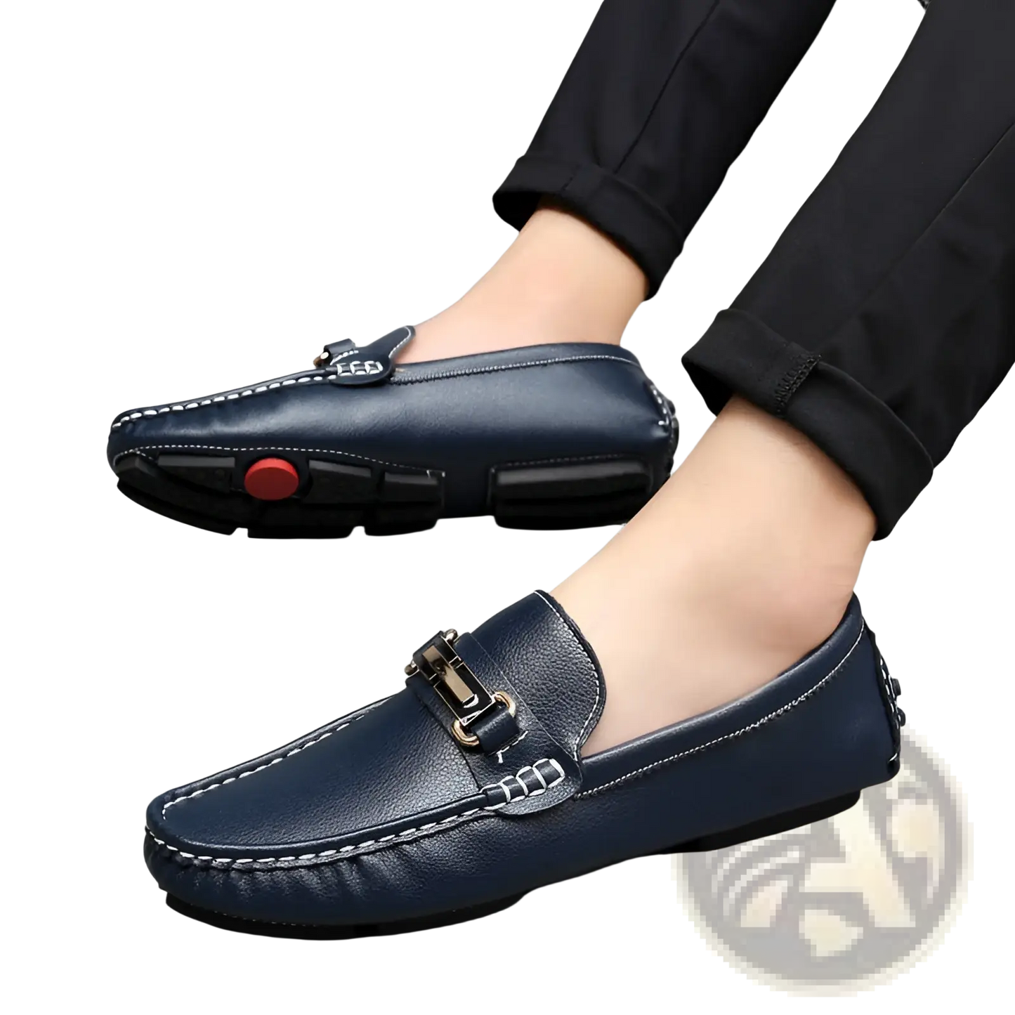 Men's Horsebit Leather Loafers with Plush Winter Lining