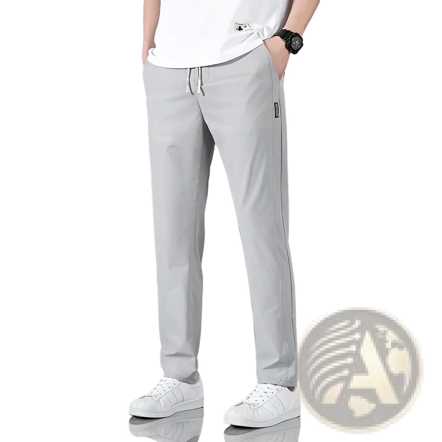 Men's Ice Silk Straight Leg Athletic Jogger Pants