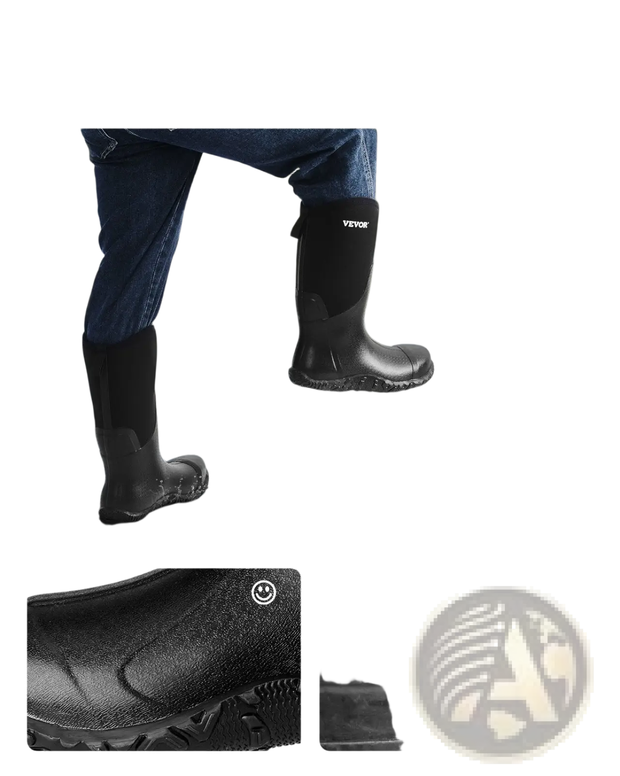 Men's Insulated Steel Toe Waterproof Rubber Work Boots