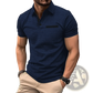 Men's Jacquard Plaid Sport Polo Shirt with Contrast Trim