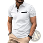 Men's Jacquard Plaid Sport Polo Shirt with Contrast Trim