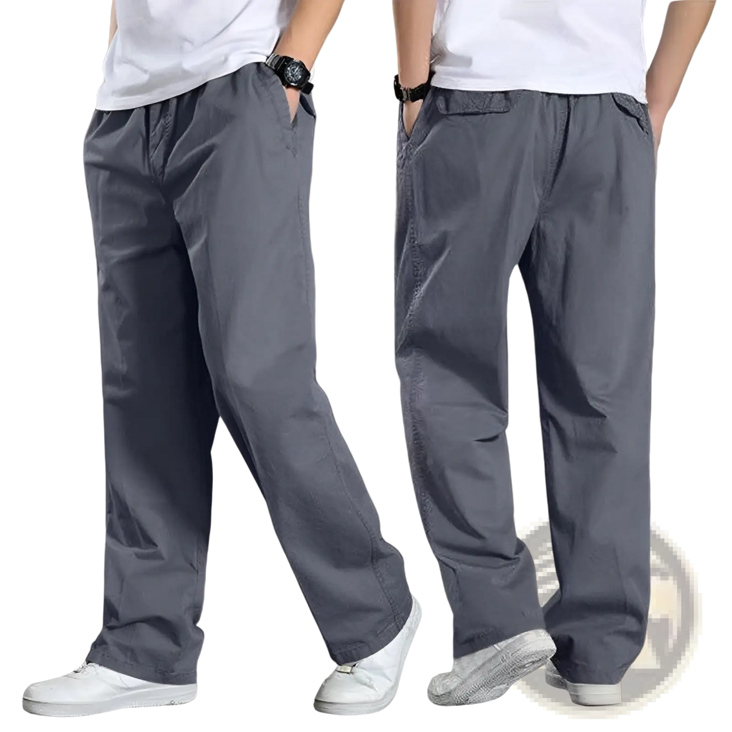 Men's Japanese Style Cotton Straight Leg Workwear Pants