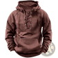 Men's Lace Up Cotton Pullover Hoodie with Kangaroo Pocket