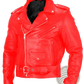 Men's Leather Biker Jacket Punk Style Slim Fit Coat