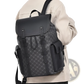 Men's Leather Business Travel Backpack with Laptop Sleeve