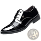Men's Leather Dress Shoes Polished Lace Up Flats