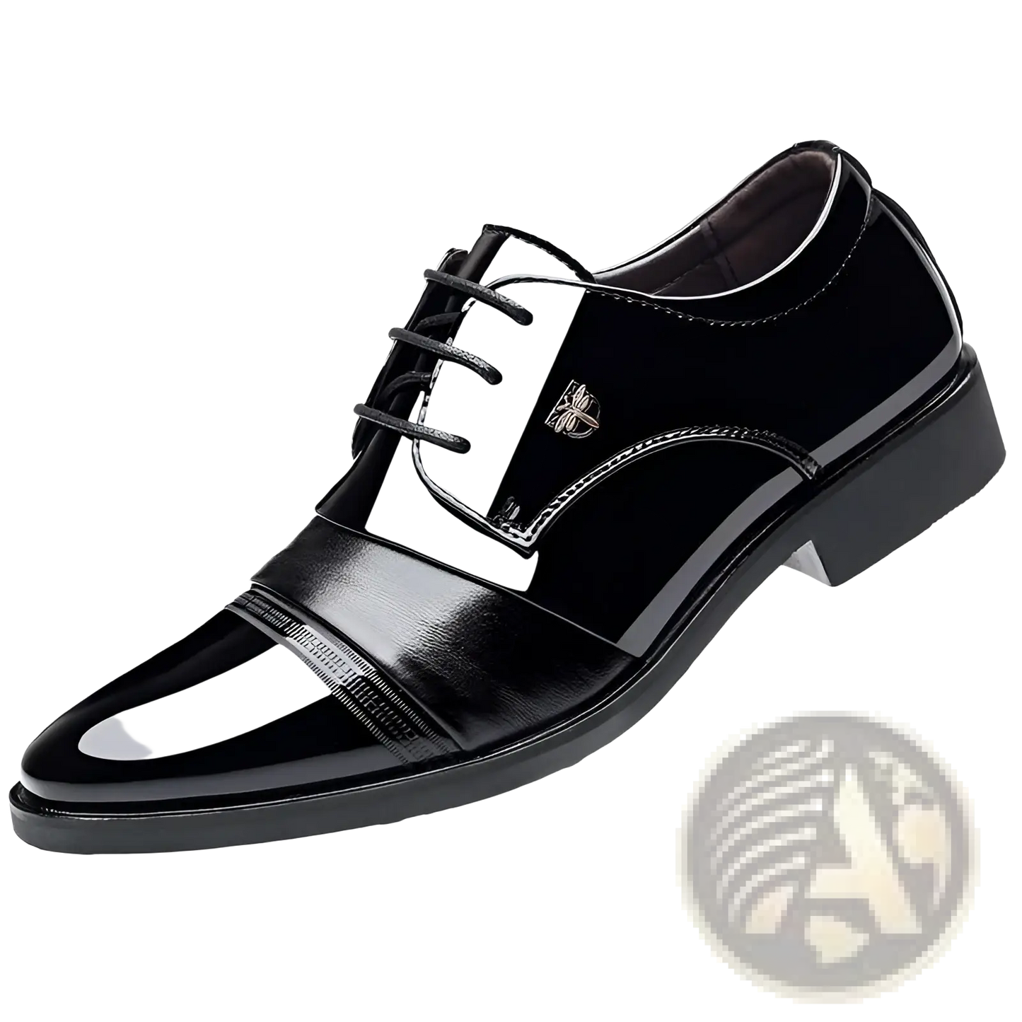 Men's Leather Dress Shoes Polished Lace Up Flats