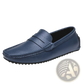 Men's Leather Driving Loafers with Rubber Soles
