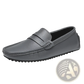 Men's Leather Driving Loafers with Rubber Soles