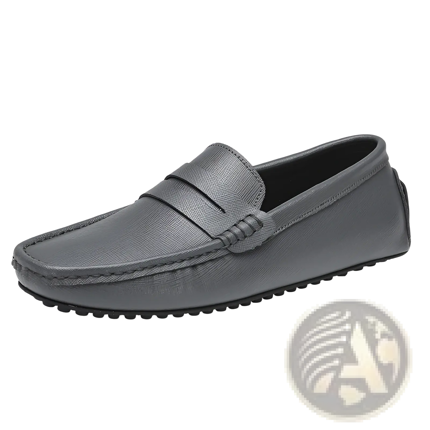 Men's Leather Driving Loafers with Rubber Soles