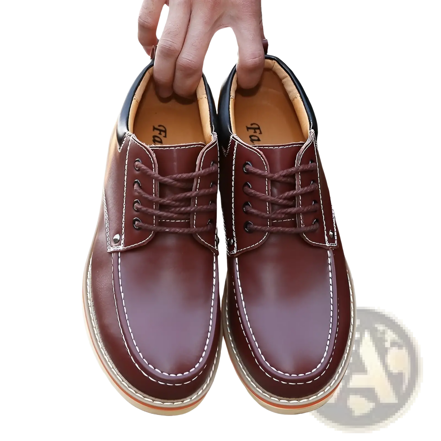 Men's Leather Height Increasing Shoes 6cm Insole