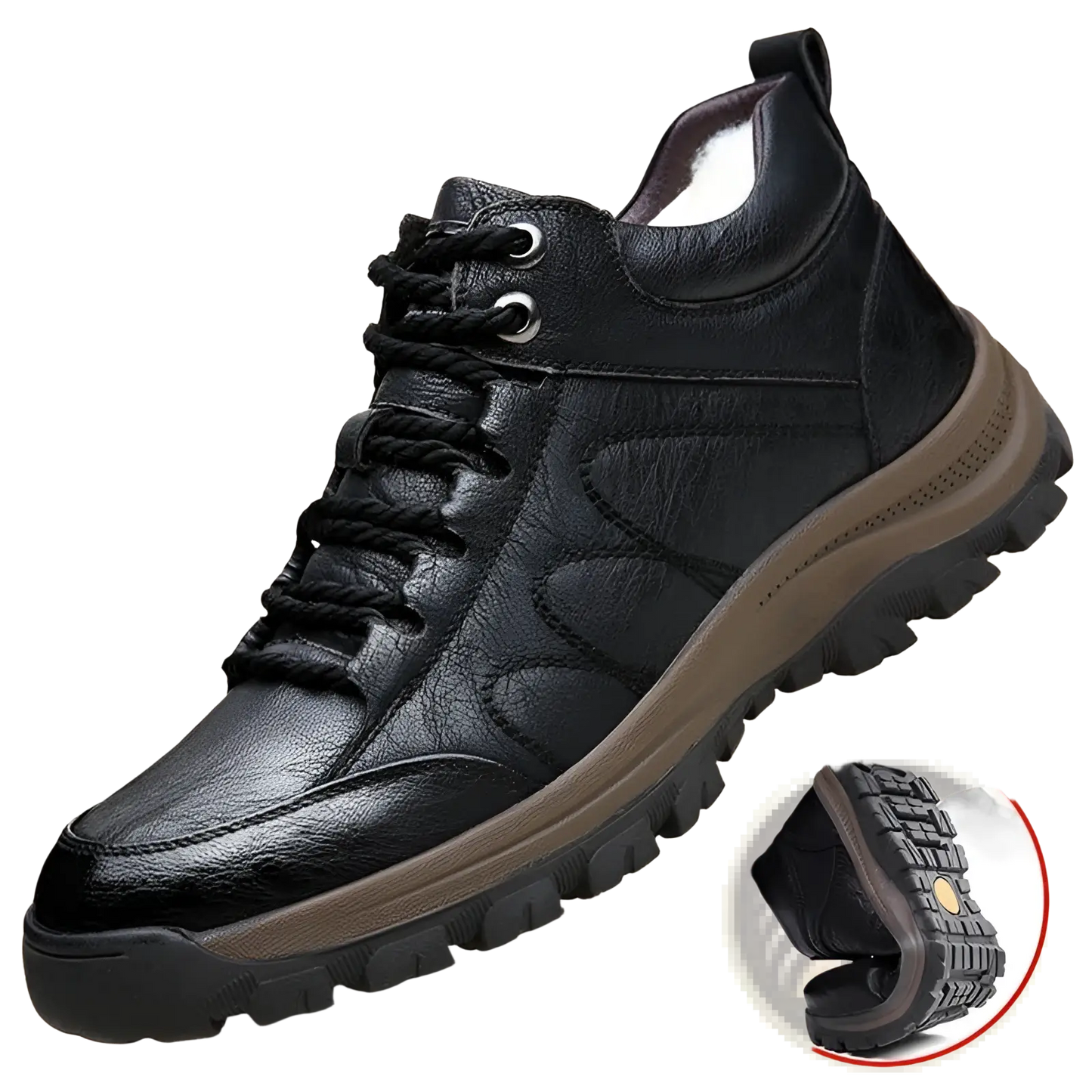 Men's Leather Hiking Boots Rugged Outdoor Shoes