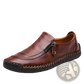 Men's Leather Loafers Zipper Business Casual Shoes