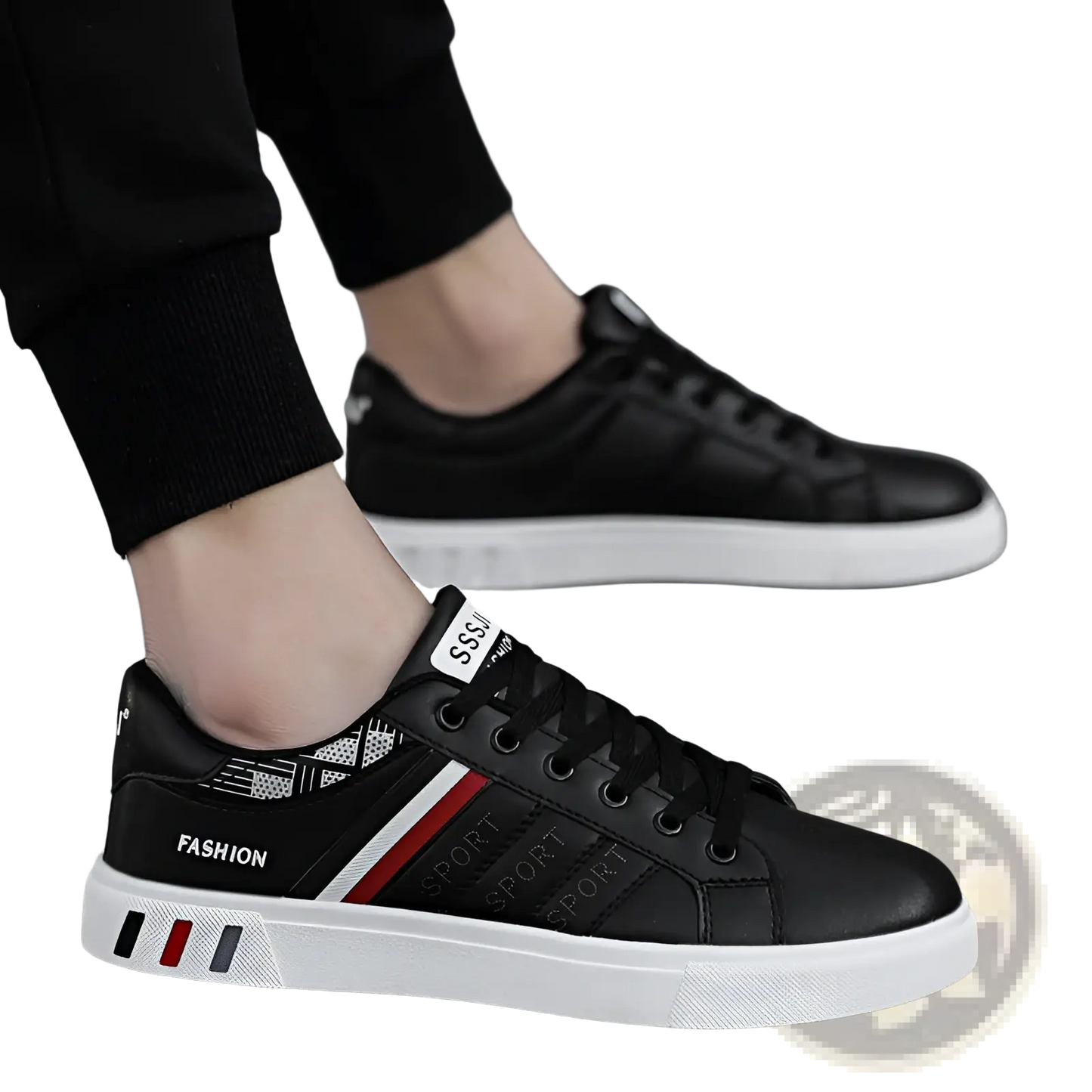 Men's Leather Low Top Sport Fashion Sneakers