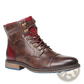 Men's Leather Martin Boots with Blue Rubber Sole