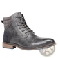 Men's Leather Martin Boots with Blue Rubber Sole