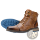 Men's Leather Martin Boots with Blue Rubber Sole