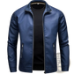 Men's Leather Motorcycle Jacket Slim Fit Biker Coat
