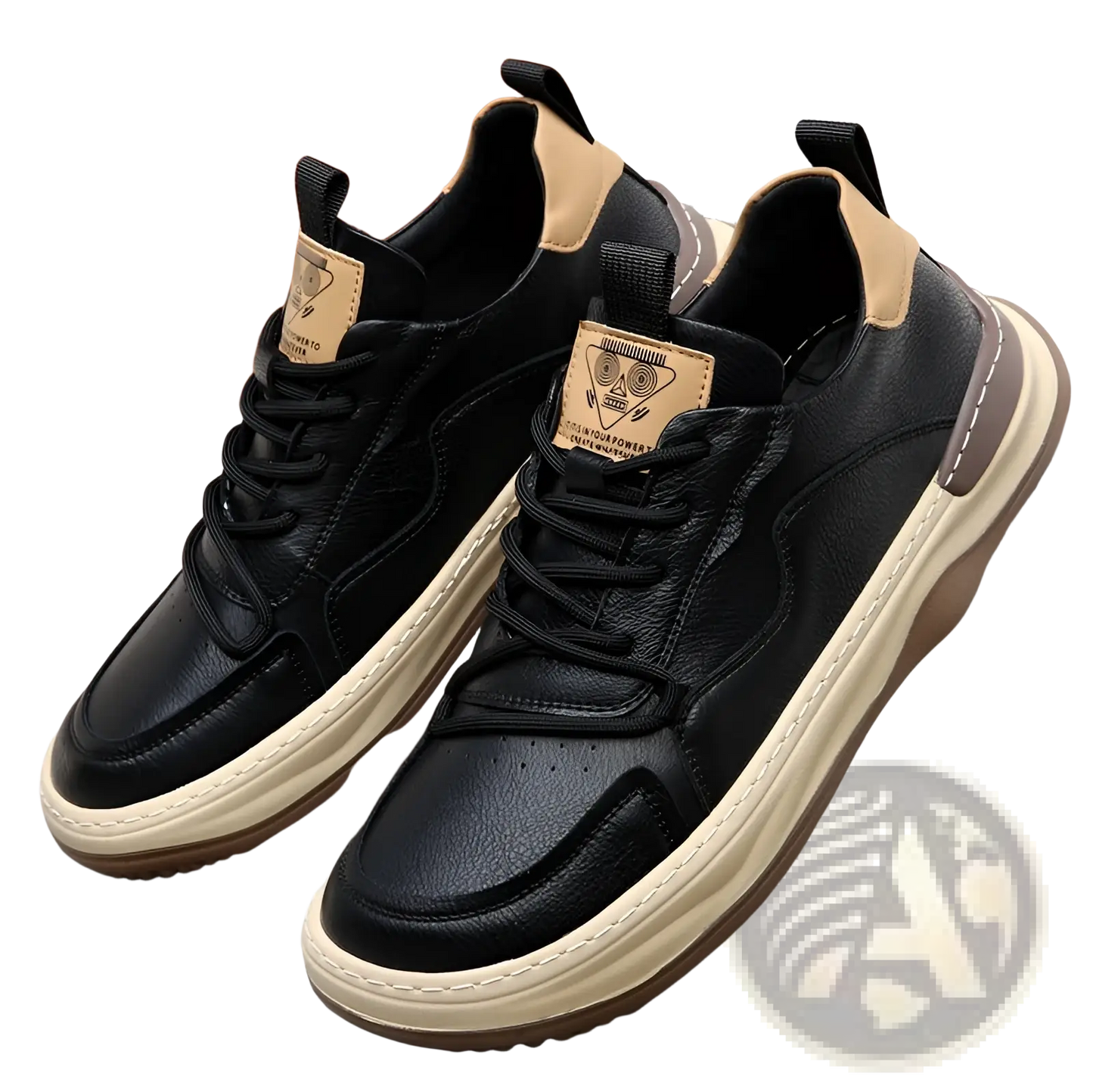 Men's Leather Perforated Breathable Sneakers
