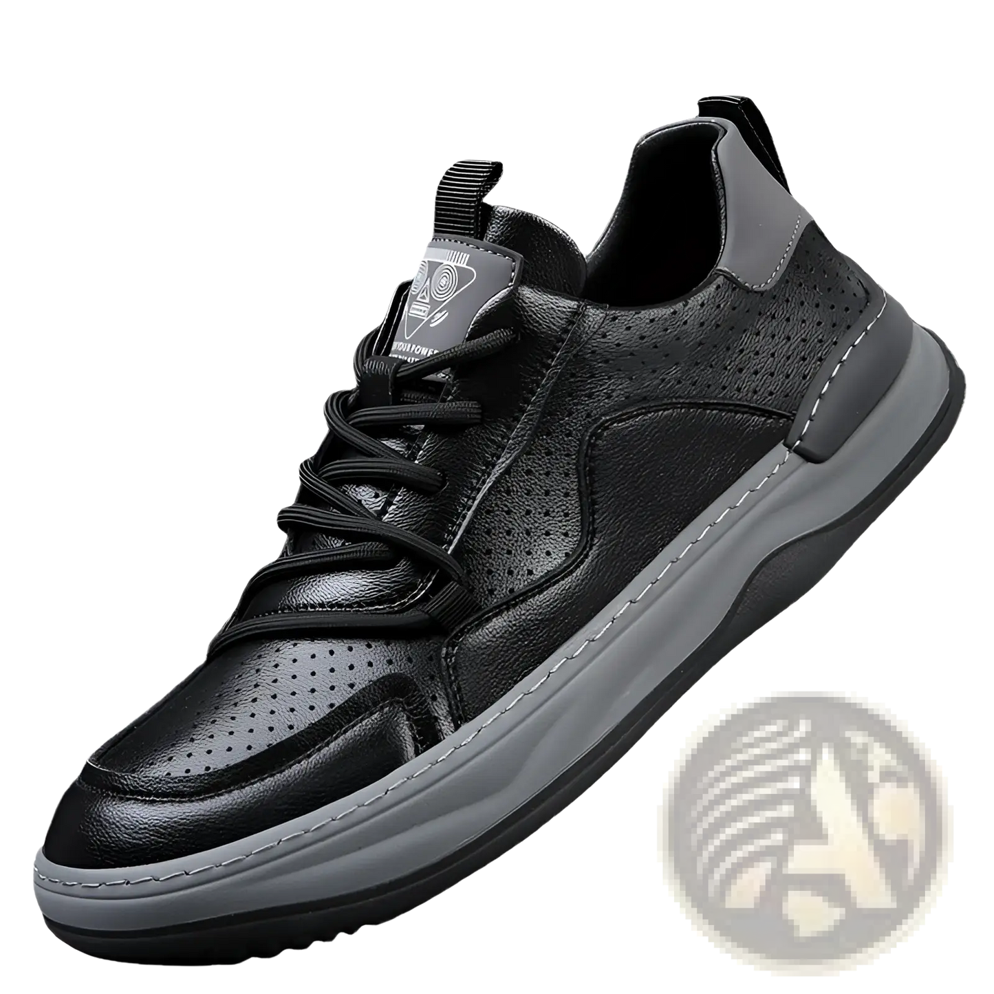 Men's Leather Perforated Breathable Sneakers