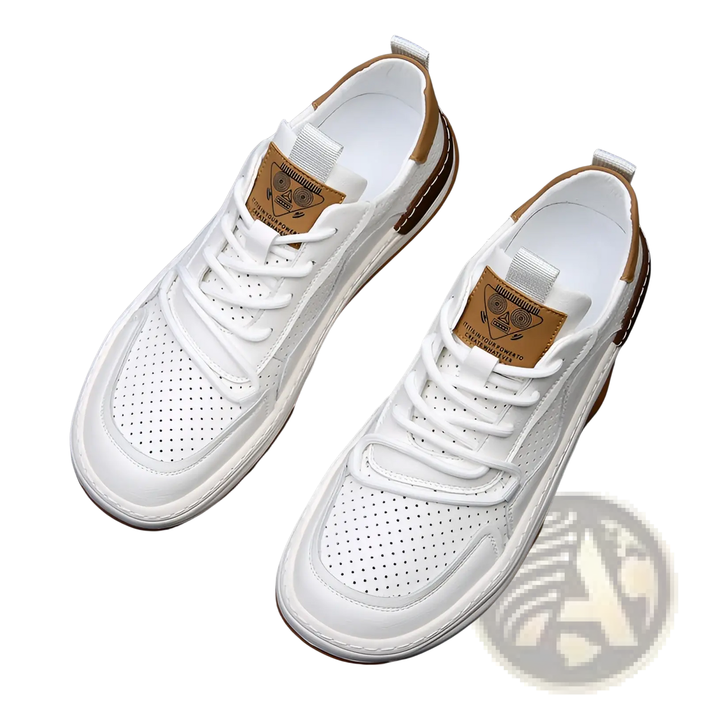 Men's Leather Perforated Breathable Sneakers