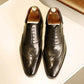 Men's Leather Brogue Oxford Shoes with Rubber Sole