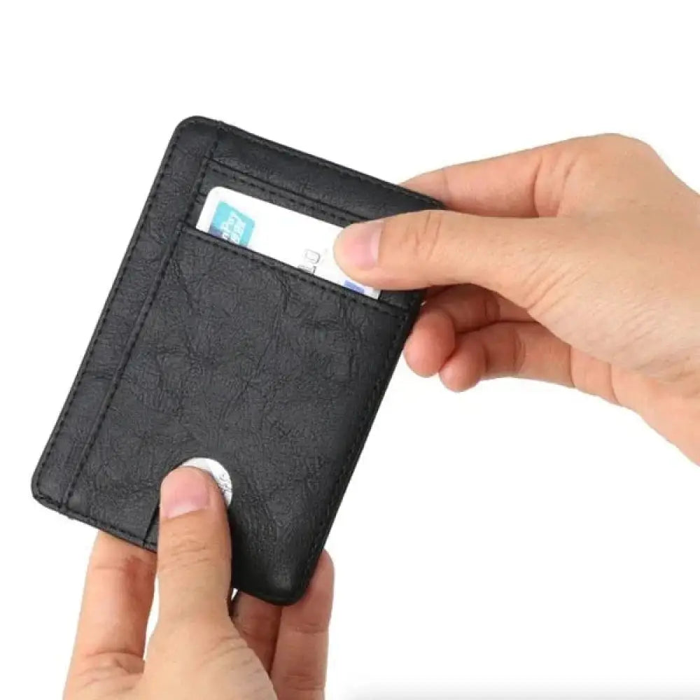 Men's Slim Rfid Blocking Textured Leather Wallet