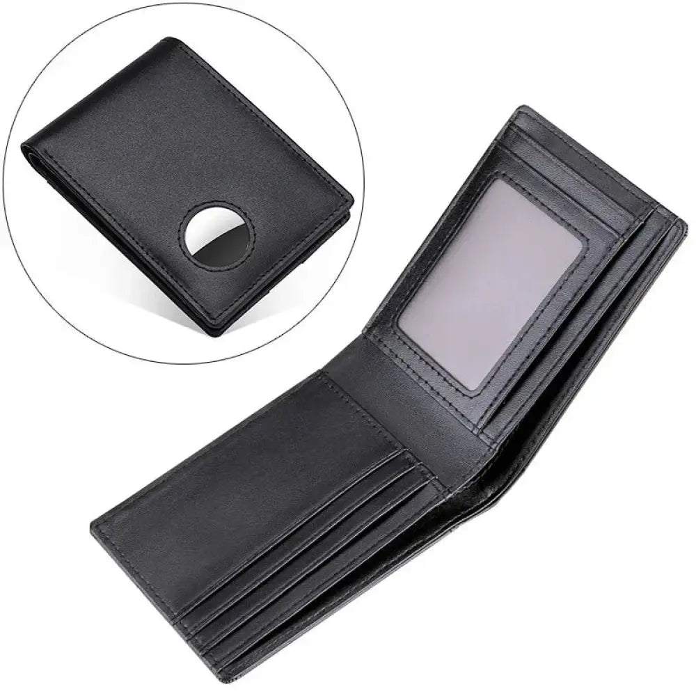 Men's Genuine Leather Airtag Compatible Tracker Wallet