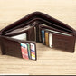 Men's Brown Leather Tri-fold Wallet with Id Window
