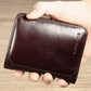 Men's Brown Leather Tri-fold Wallet with Id Window