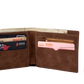 Men's Leather Wallet with Embossed Logo and Coin Pocket