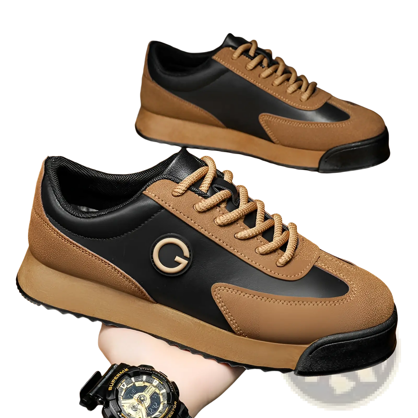 Men's Leather Waterproof Casual Sneakers