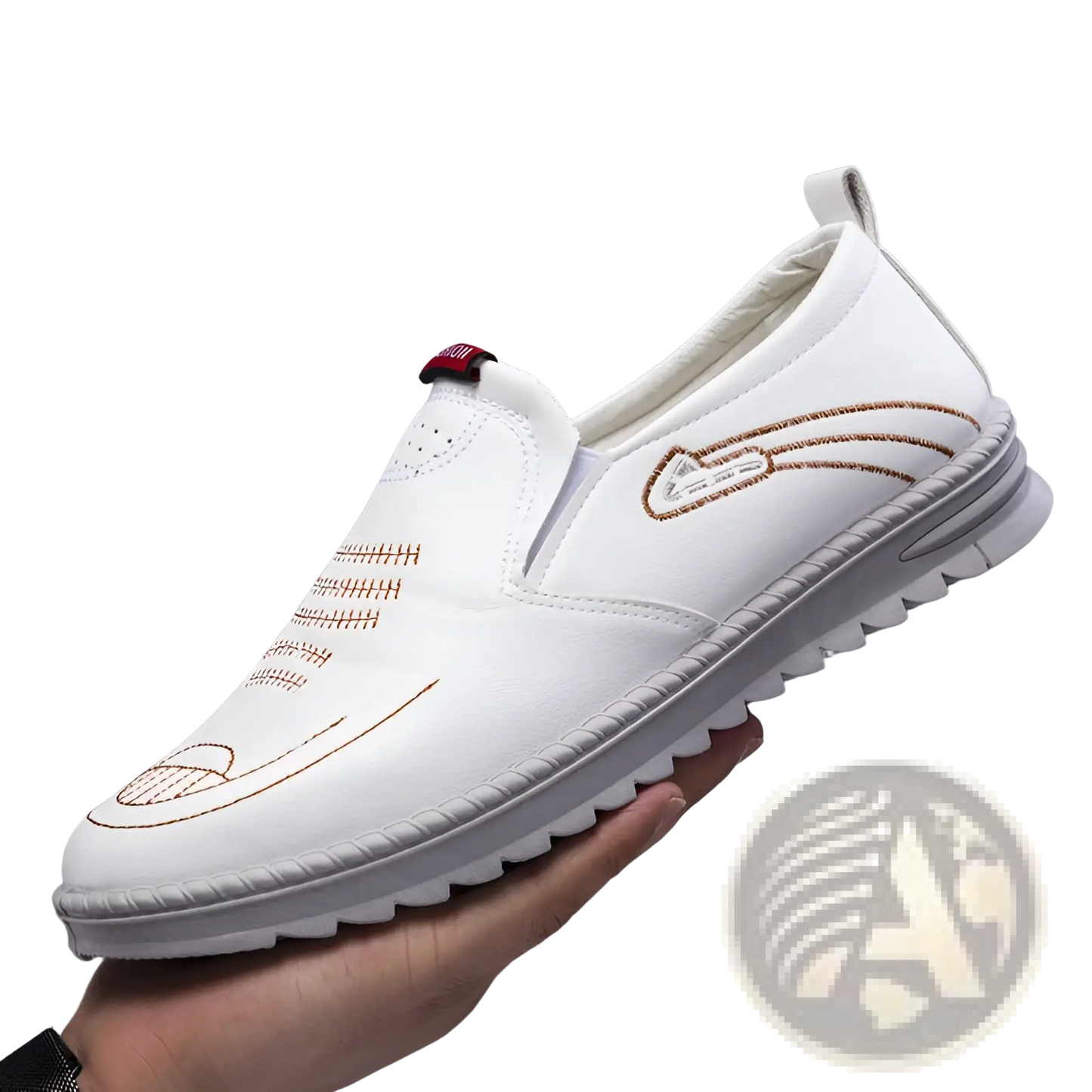 Men's Lightweight Breathable Faux Leather Slip on Shoes