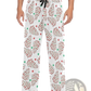 Men's Lightweight Printed Pajama Pants with Drawstring