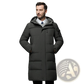 Men's Long Quilted Hooded Down Winter Jacket