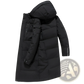 Men's Long Quilted Hooded Down Winter Jacket