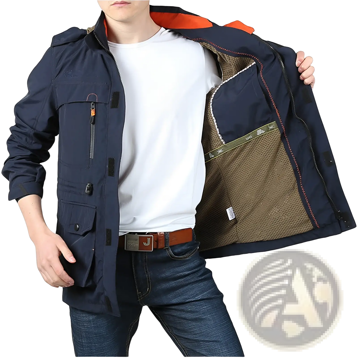 Men's Loose Fit Waterproof Tactical Hooded Jacket