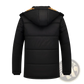 Men's Loose Hooded Quilted Puffer Jacket with Fleece Lining
