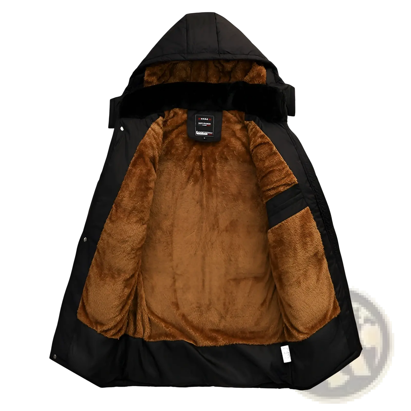 Men's Loose Hooded Quilted Puffer Jacket with Fleece Lining