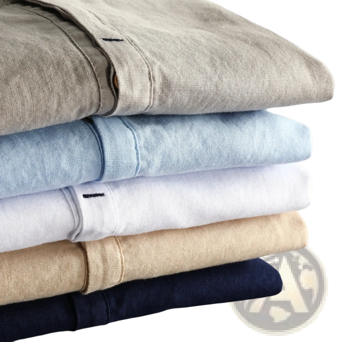 Men's Loose Linen Mandarin Collar Long Sleeve Shirt