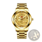 Men's Luxury 18k Gold Dragon Diamond Quartz Watch
