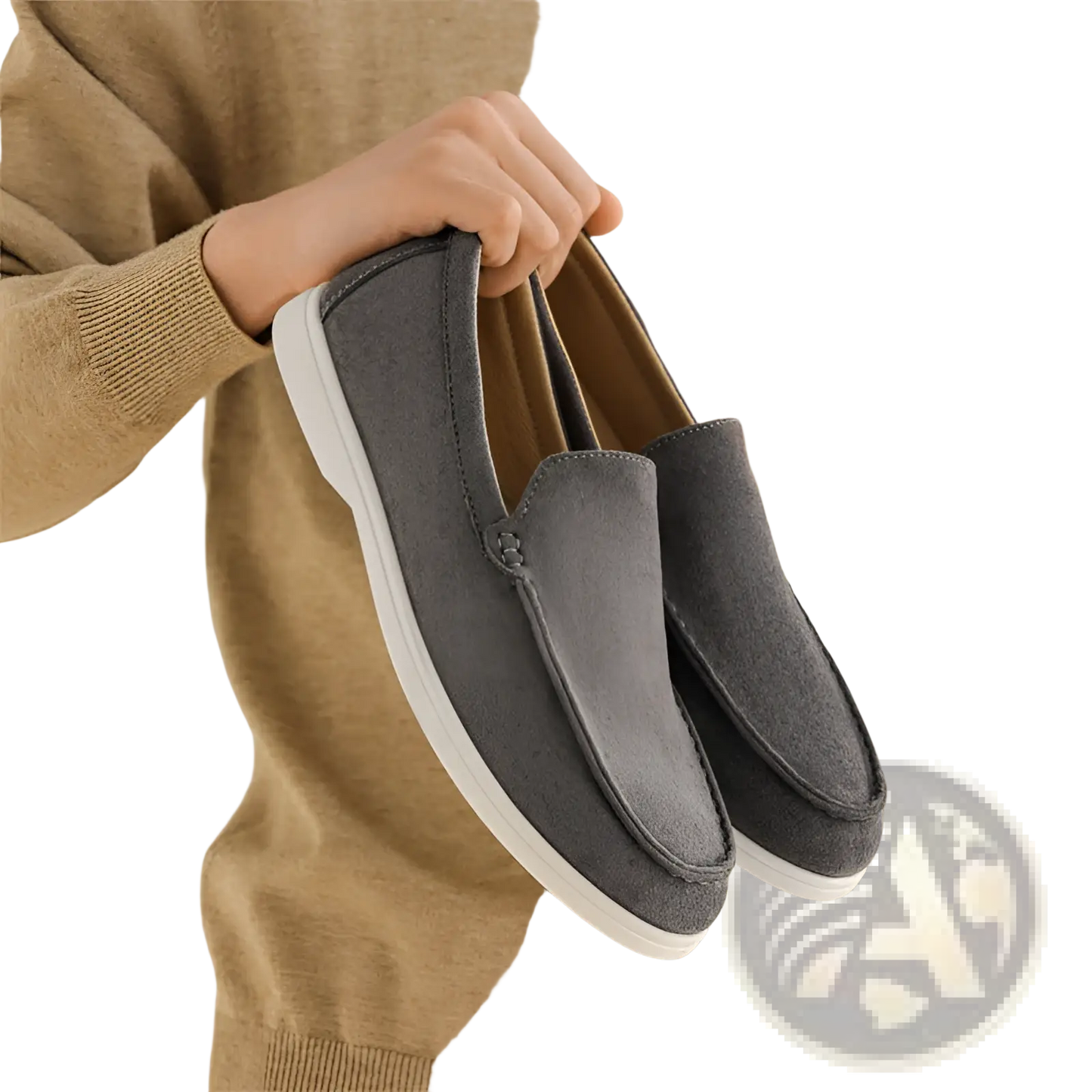 Men's Matte Suede Slip on Loafers with Rubber Sole