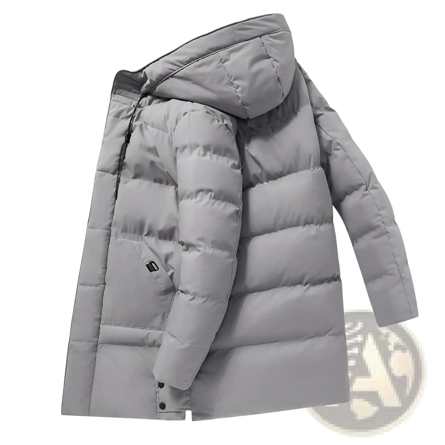 Men's Mid-length Quilted Hooded Winter Puffer Jacket